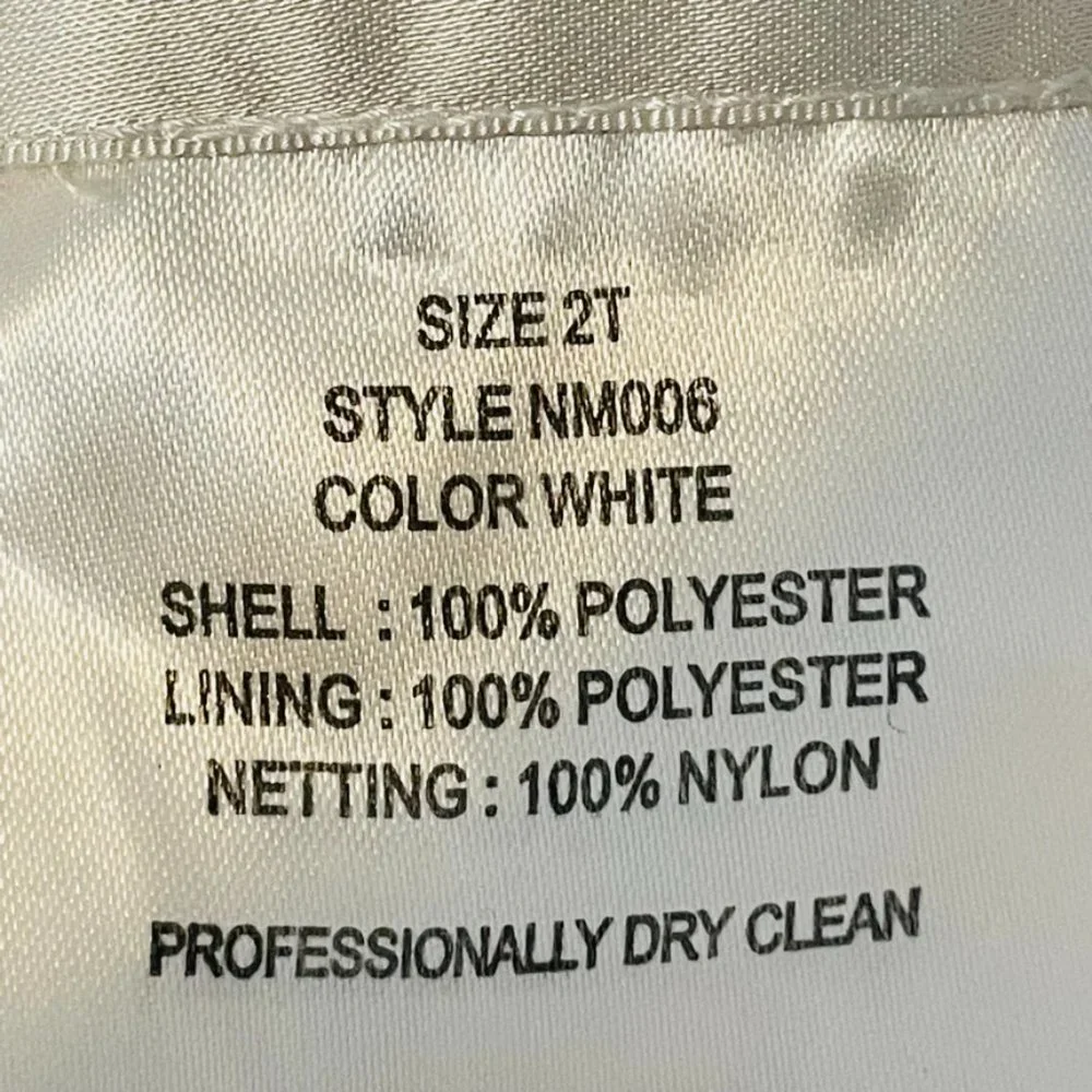 David's Bridal White Flower Girl Dress Size 2T - Picture 10 of 15